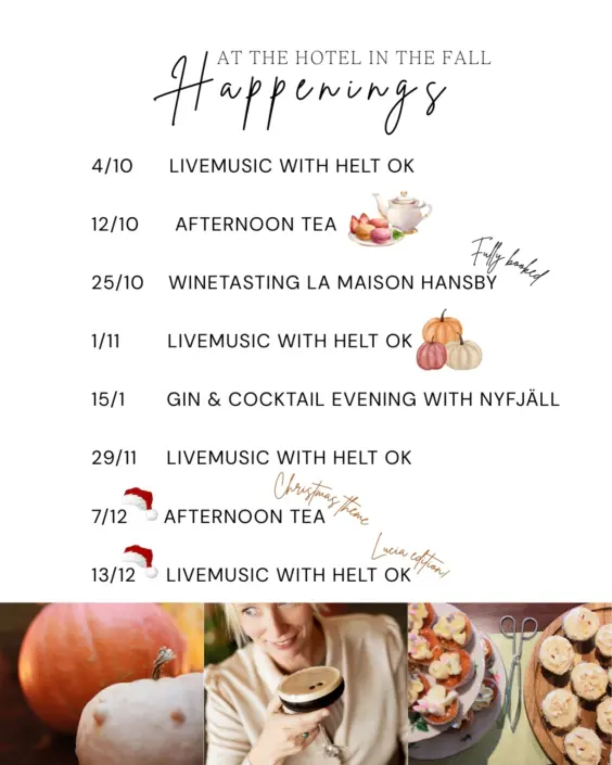 Happenings at the hotel this fall Fall at hotell sillen in lysekil