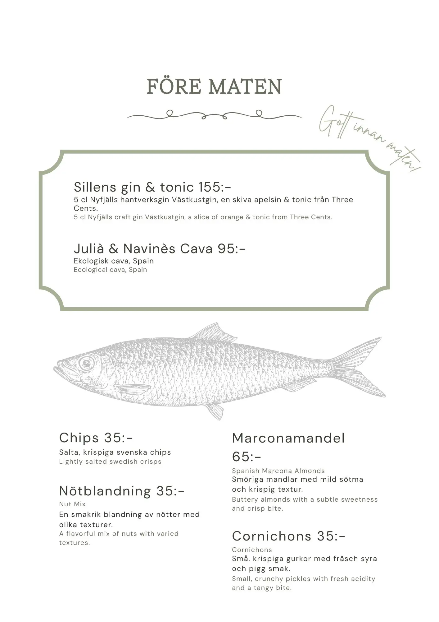 Bistromeny hotell sillen lysekil